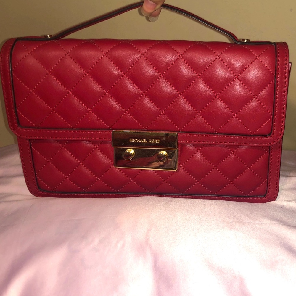 Michael Kors Red Quilted Crossbody